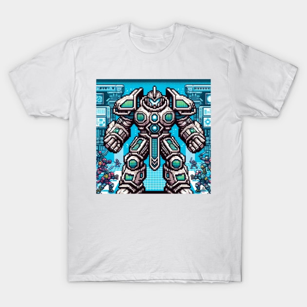 Pixel Warrior Robot Tee T-Shirt by Robot Tees